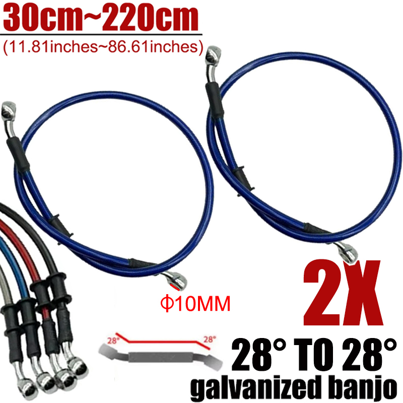 Motorcycle Brake Cable - 2X ยูนิเวอร์แซล 30ซม.-220ซม. 28 ° สายเบรกไฮดรอลิกสำหรับมอเตอร์ไซค์