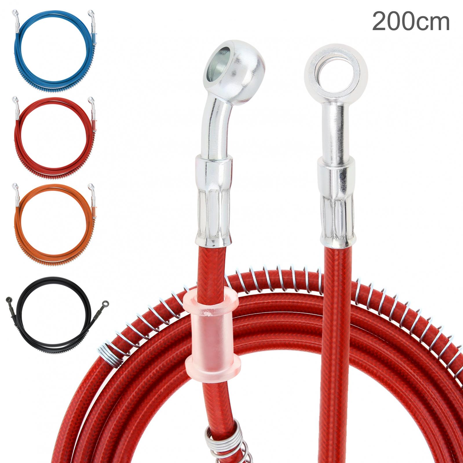Motorcycle Brake Cable - 200 ซม.รถจักรยานยนต์ Dirt BIKE Braided เบรคท่อสายเหล็กสายเบรคไฮดรอลิก