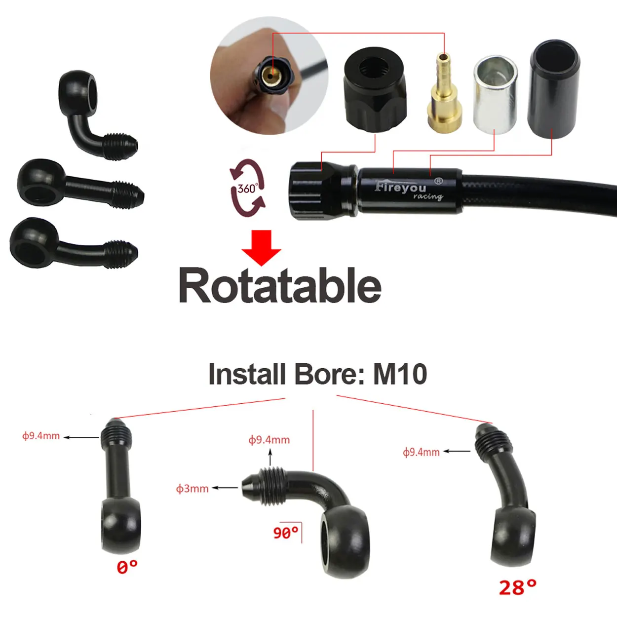 AN3 Braided เบรคท่อรถจักรยานยน - Motorcycle Brake Cable บทวิจารณ์และราคา